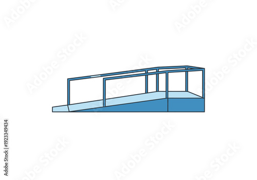 Modern Architectural Ramp Structure Design with Metal Frame And Inclined Surface For Accessibility And Mobility Solutions Clean Outdoor Environment