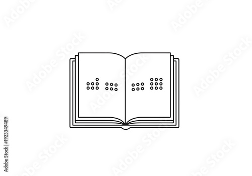 Open book with tactile reading dots representing knowledge and accessibility for visually impaired individuals education concept