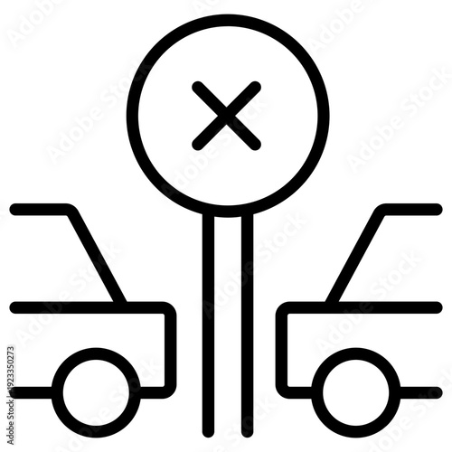 Digital Detox icon. icon no parking area.