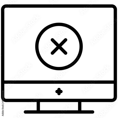 Digital Detox icon. icon representing a computer screen error or cancellation. 