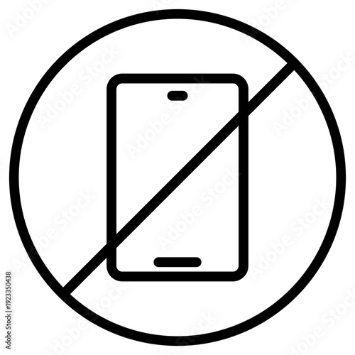 Digital Detox icon. No Mobile Phone Use Icon.