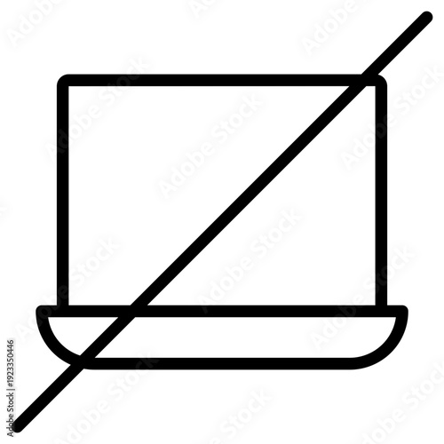 Digital Detox icon. No laptop use icon.