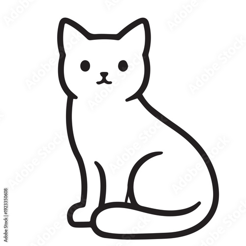 A minimalist vector cat icon featuring soft contours and a modern style, perfect for cute, decorative, and versatile graphic use.