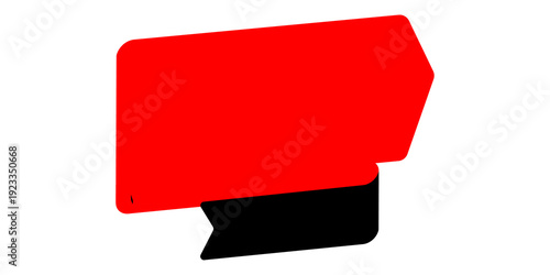 Bold Red Promotional Banner Shape with Rounded Corners