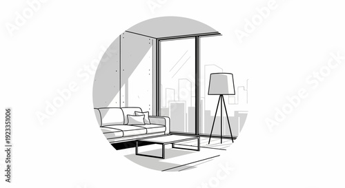 Modern living room interior design.