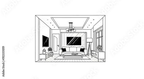 Living Room Interior Design Blueprint.