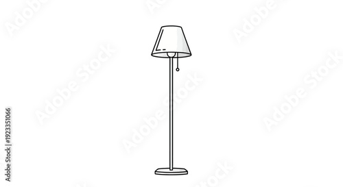 Standing lamp with simple shade design.