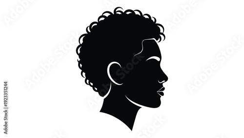 A black silhouette of a person's head isolated on white background, Vector