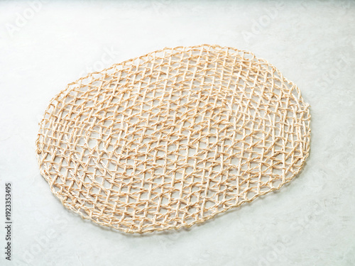 Wallpaper Mural bamboo mat on a marble background Torontodigital.ca