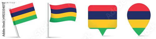 Free Download Mauritius flag icon set isolated on white background - GFXLoad