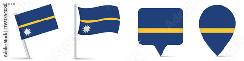 Free Download Nauru flag icons set isolated on white background - GFXLoad