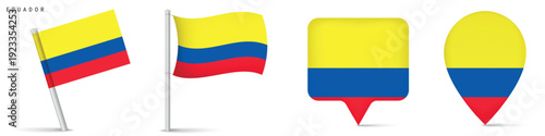 Ecuador flag icon set isolated on white background Free Download Ecuador flag icon set isolated on white background - GFXLoad