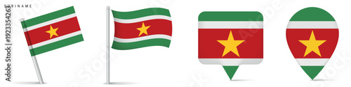 Free Download Suriname flag icon set isolated on white background - GFXLoad