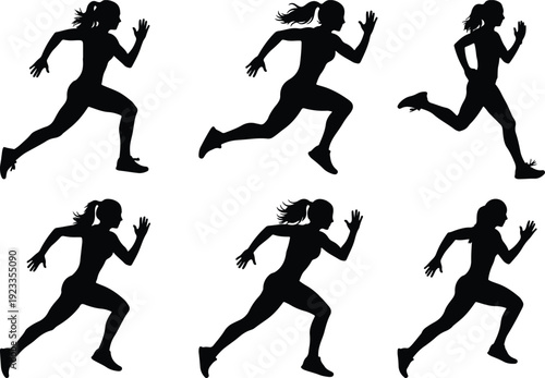 Dynamic silhouette of a runner in mid-sprint with outstretched arms