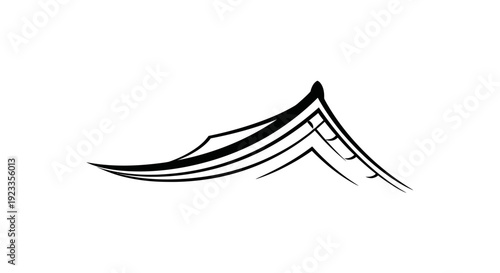 Simple black mountain icon outline.