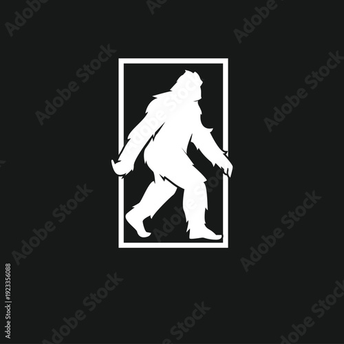 Bigfoot Sasquatch Walking Silhouette Graphic Icon Logo