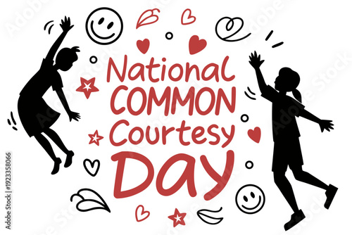 National Common Courtesy Day Vector, Respectful Behavior and Etiquette Concept