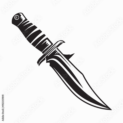 Special Forces Knife Melee Weapon Vector on White Background