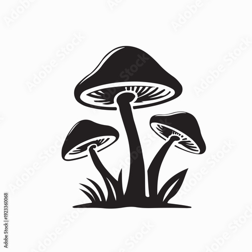 Healthy Organic Mushroom Logo Vector Illustration on White Background