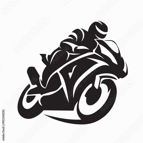 Racing Bike Logo Vector Graphic Illustration on White Background