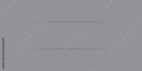 Modern Islamic Background with Gray Geometric Pattern Ornament Banner Layout for Muslim Ramadan Celebration