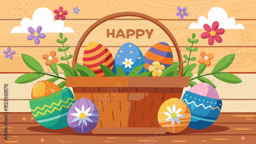 easter bunny with easter eggs