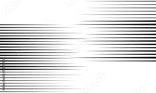 Horizontal speed lines for comic books. Graphic speed striped texture. Fast speed lines background. Vector illustration