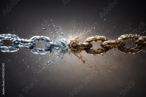 Wallpaper Mural Clean Water vs Polluted Water Concept – Transparent and Muddy Liquid Chains in Tension Torontodigital.ca