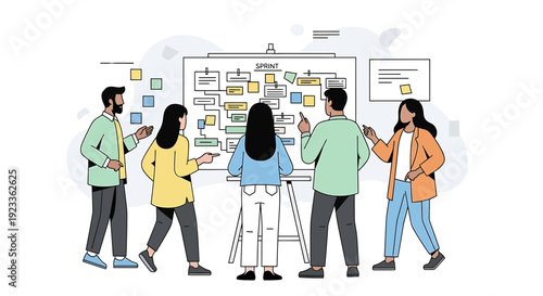 Team Brainstorming Project Plan on Whiteboard