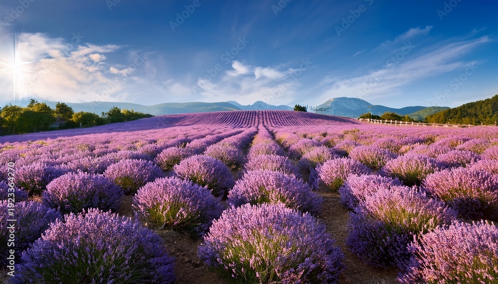 Obraz premium Lavender Field On A Sunny Day