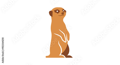 Cartoon Meerkat Standing on Hind Legs.