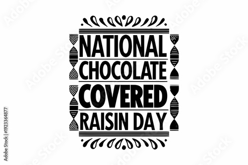 National Chocolate Covered Raisin Day Vector, Gourmet Candy and Dessert Concept
