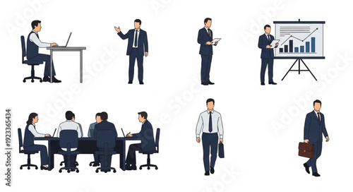 Business People in Meeting and Presentation Scenarios.