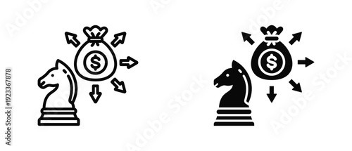 Funding Strategy icon set with style outline and solid. vector simple elements for design and presentation.