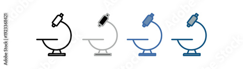 
microscope icon set multiple style collection with magnifying tool design