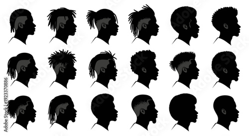 Silhouette Hairstyles African American Men Diverse Styles