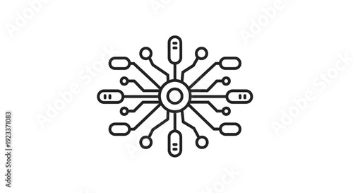 Abstract digital circuit network technology line icon