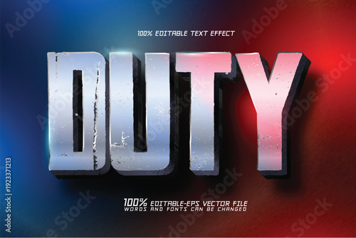 duty police text effect