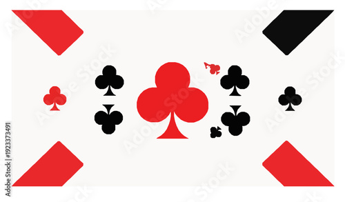 Poker Concept Vector Illustration with Aces and Playing Card Suit Icons Set