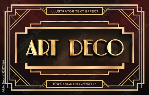 frame art deco style font editable text