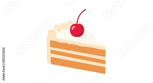 Cake Slice Vector Illustration, dessert graphic, sweet food design, bakery element, isolated image