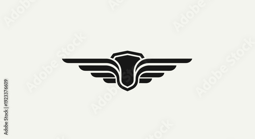 Stylized Winged Logo Design Element.