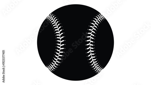 A black and white image of a baseball isolated on white background, Vector