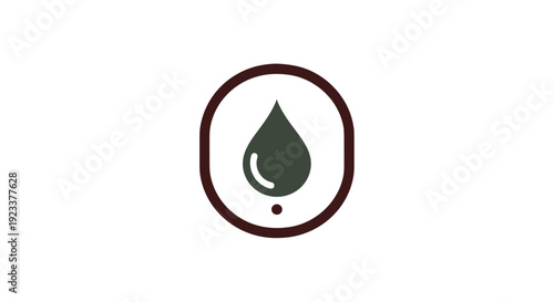 Water Drop Icon in Circle Logo.