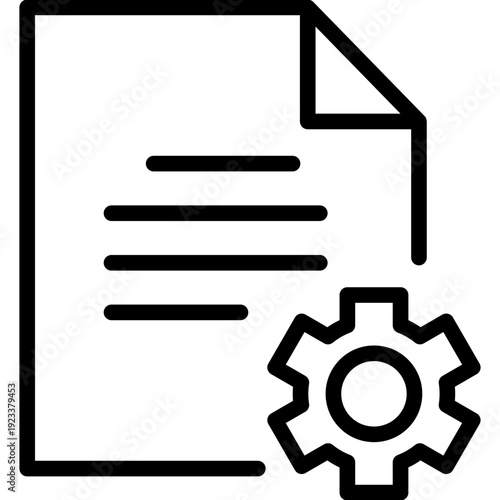 Document icon. document icon with settings.