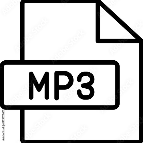 Document icon. document icon with mp3 text.