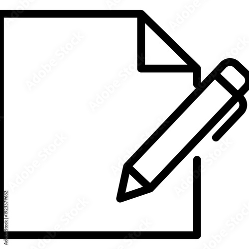 Document icon. document paper icon with pen.