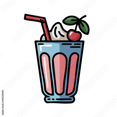 Milkshake with Cherry Topping.