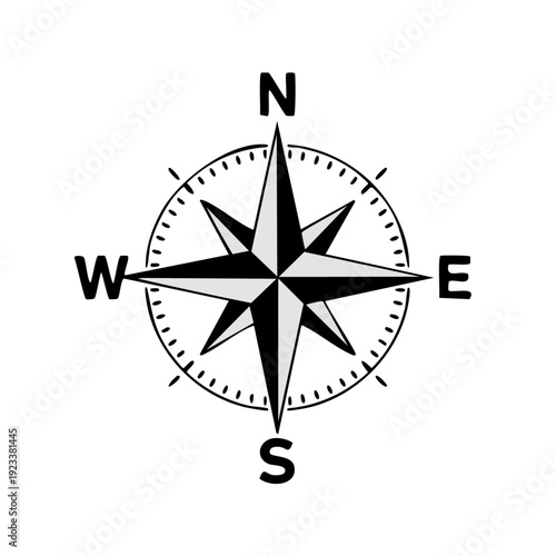 Black Compass Illustration.