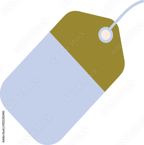 Minimalist tag with rounded corners in blue and brown vector illustration EPS PNG file